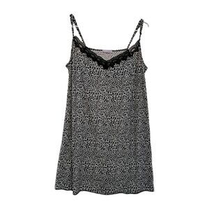 LEMON TART Womens Dress Slip Nightie Leopard Print Lingerie Large With Flaws DIY